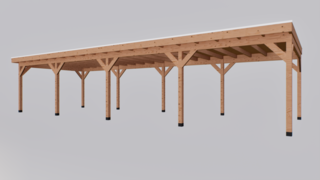 Douglas overkapping met overstek 400x1200cm Verando